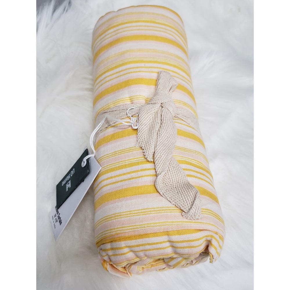 NEW Urban Outfitters SHOWER CURTAIN stripes gold pink bathroom vanity decor